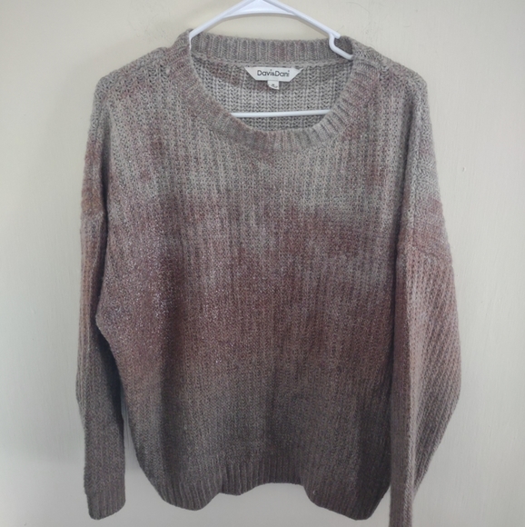 DAVI & DANI Sweaters - Davi & Dani Cozy Pullover Sparkly Sweater Medium Ombre Dolman Sleeve Warm‎ Boho